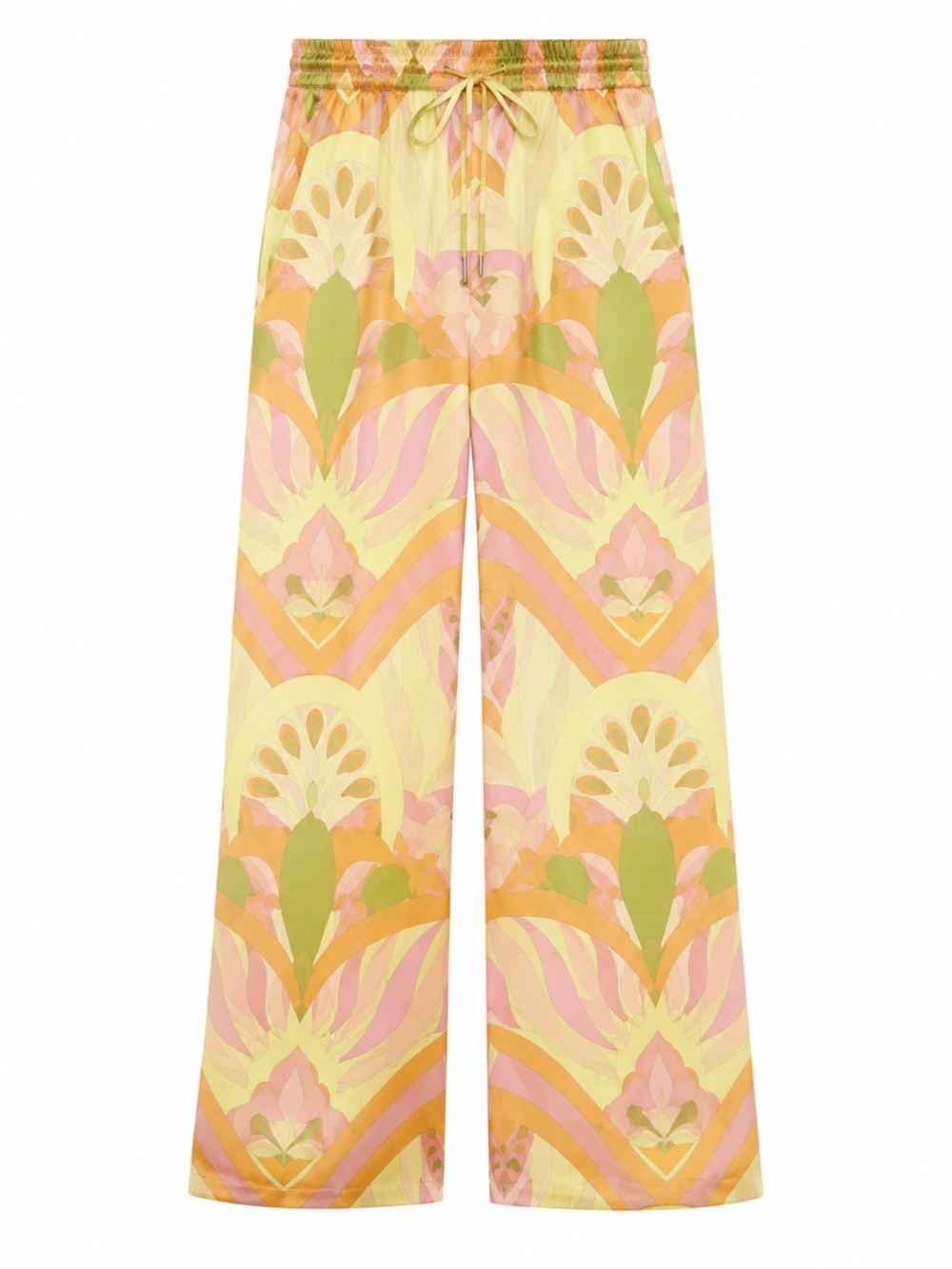 Zara Loose Fitting Satin High Waisted Print Pant Size XS EUC!